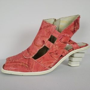 Eject Pink Leather Peep-toe Shoes Size 10